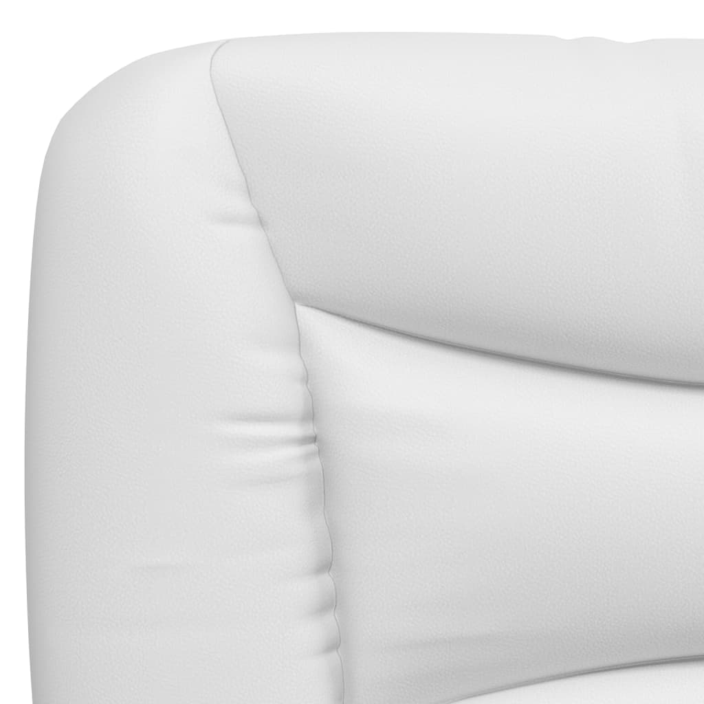 vidaXL Рамка за легло с LED осветление бяла 140x190 см изкуствена кожа