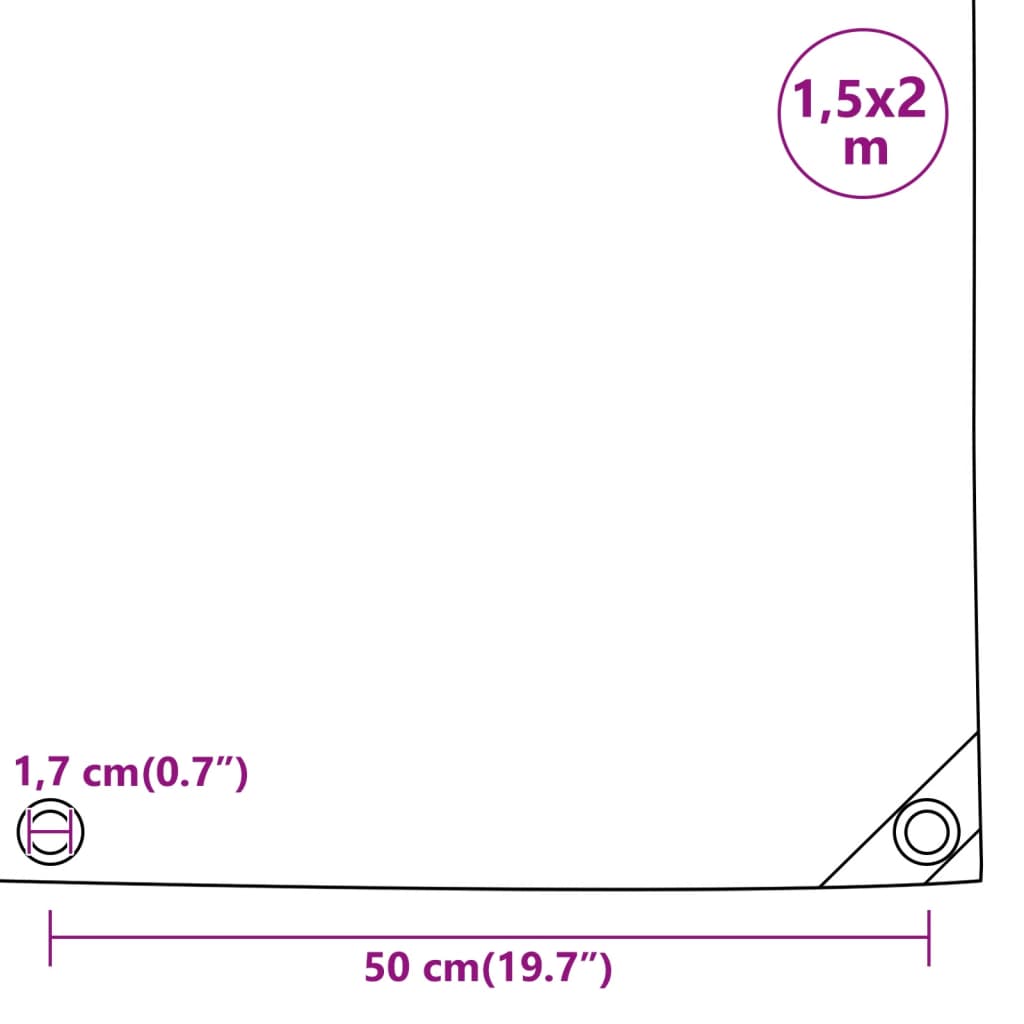 vidaXL Брезент черен 1,5x2 м 650 г/м²