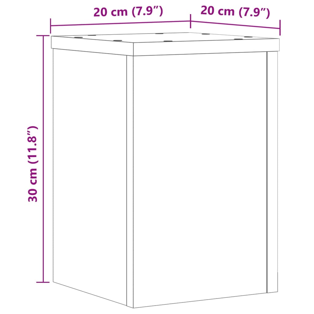 vidaXL Стойки за растения 2 бр черни 20x20x30 см инженерно дърво