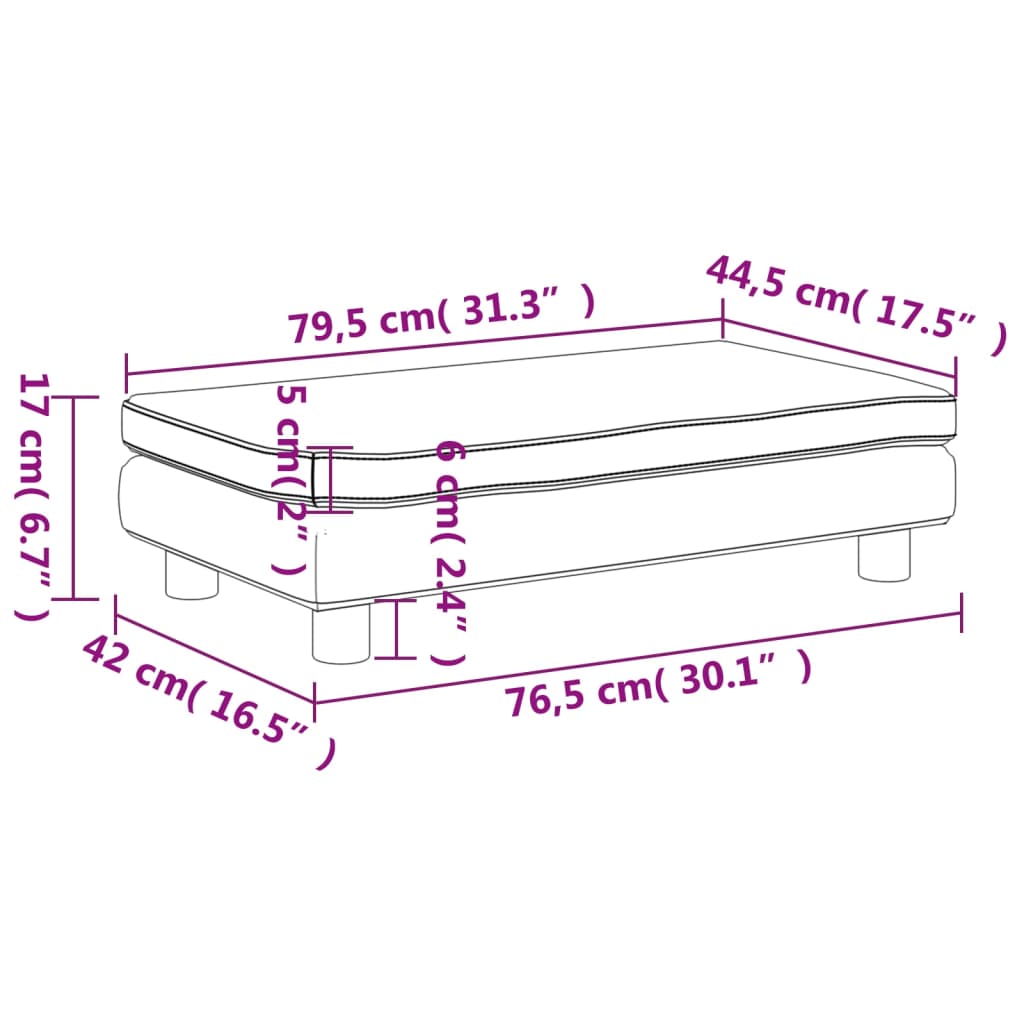 vidaXL Детски диван с табуретка за крака, розово , 100x50x30см, кадифе