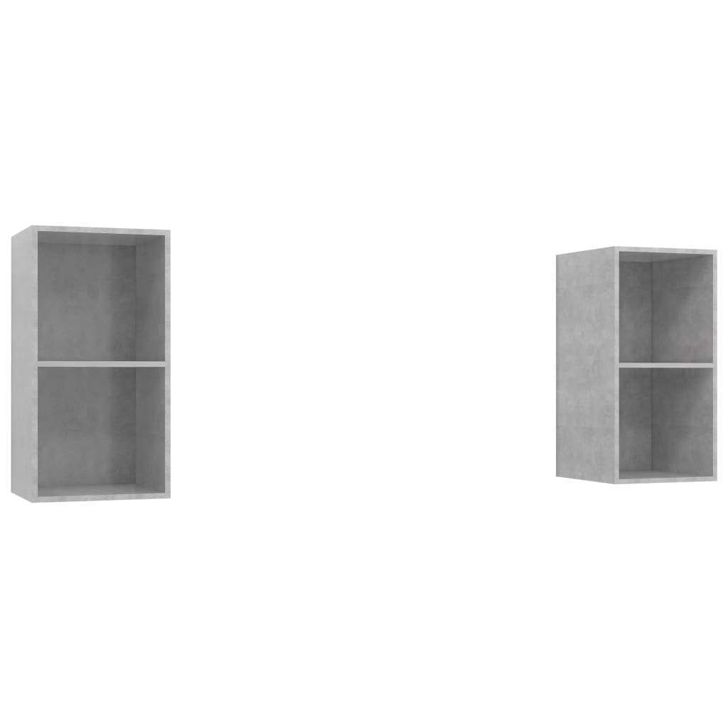 vidaXL ТВ шкафове за стенен монтаж, 2 бр, бетонно сив, инженерно дърво