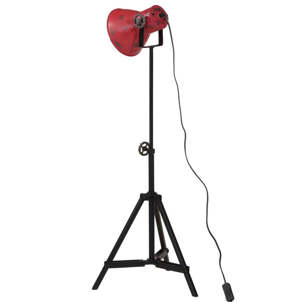 vidaXL Подова лампа 25 W винтидж състарено червено 35x35x65/95 см E27
