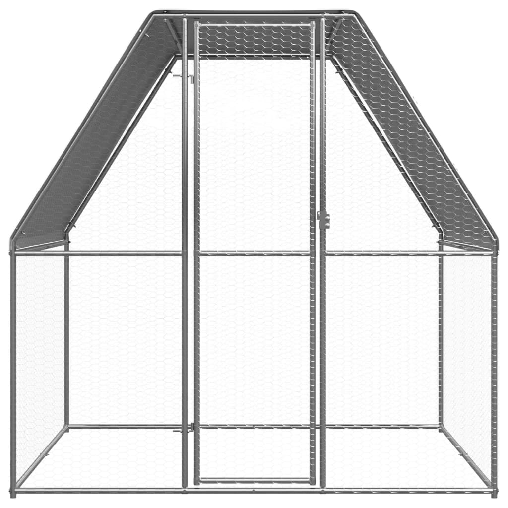 vidaXL Птичарник на открито, 2x2x2 м, поцинкована стомана