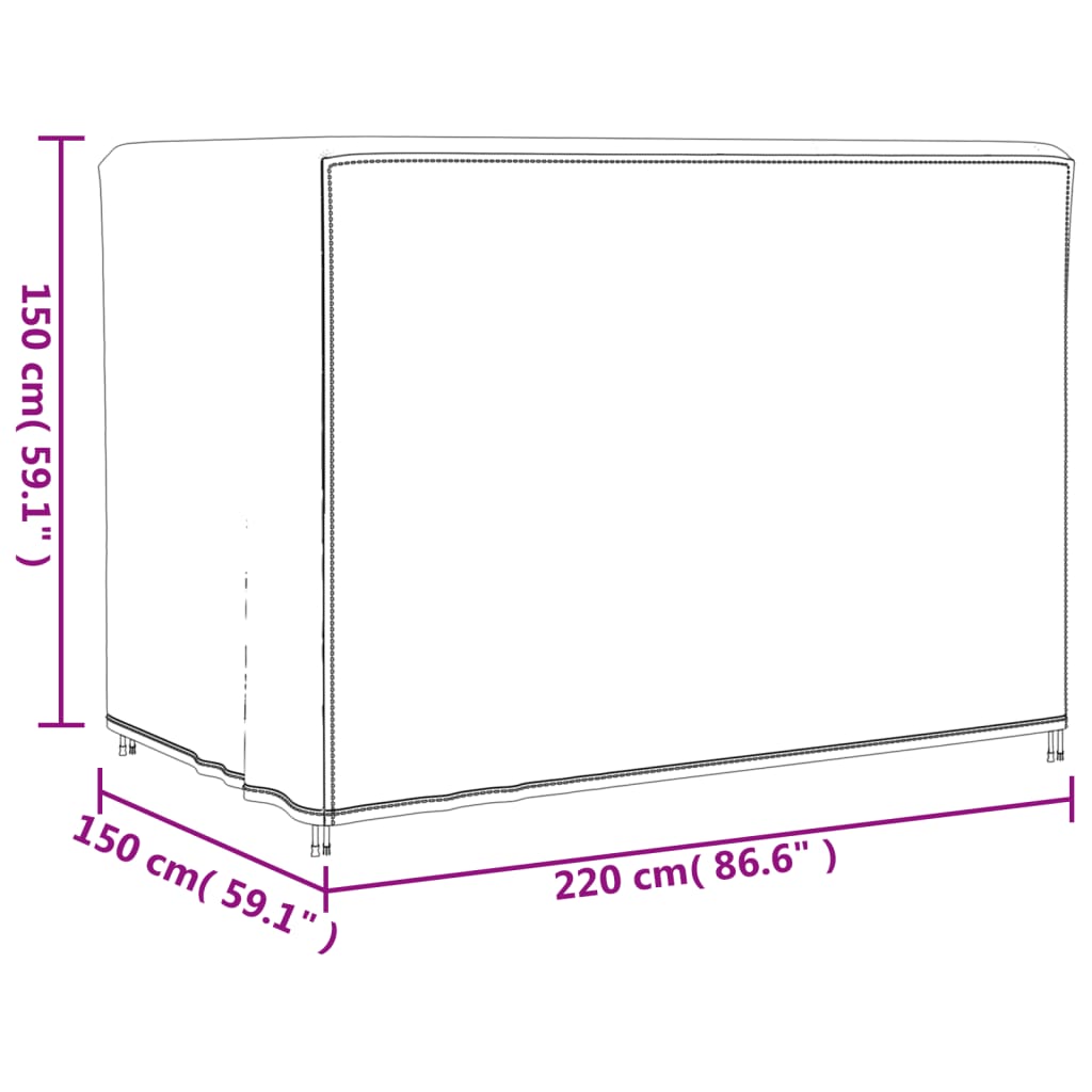 vidaXL Покривало за градинска люлка черно 220x150x150 см 420D Оксфорд