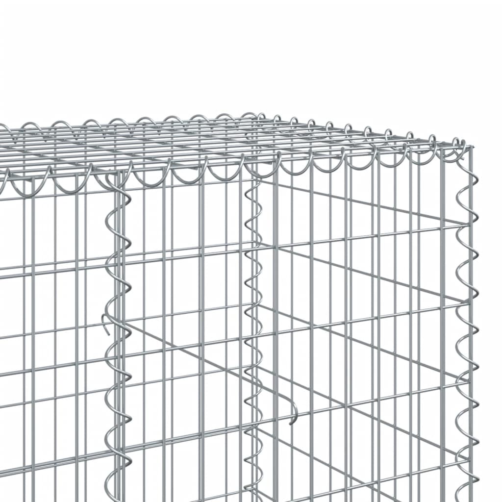 vidaXL Габионна кошница с покритие, 200x100x100 см, поцинковано желязо