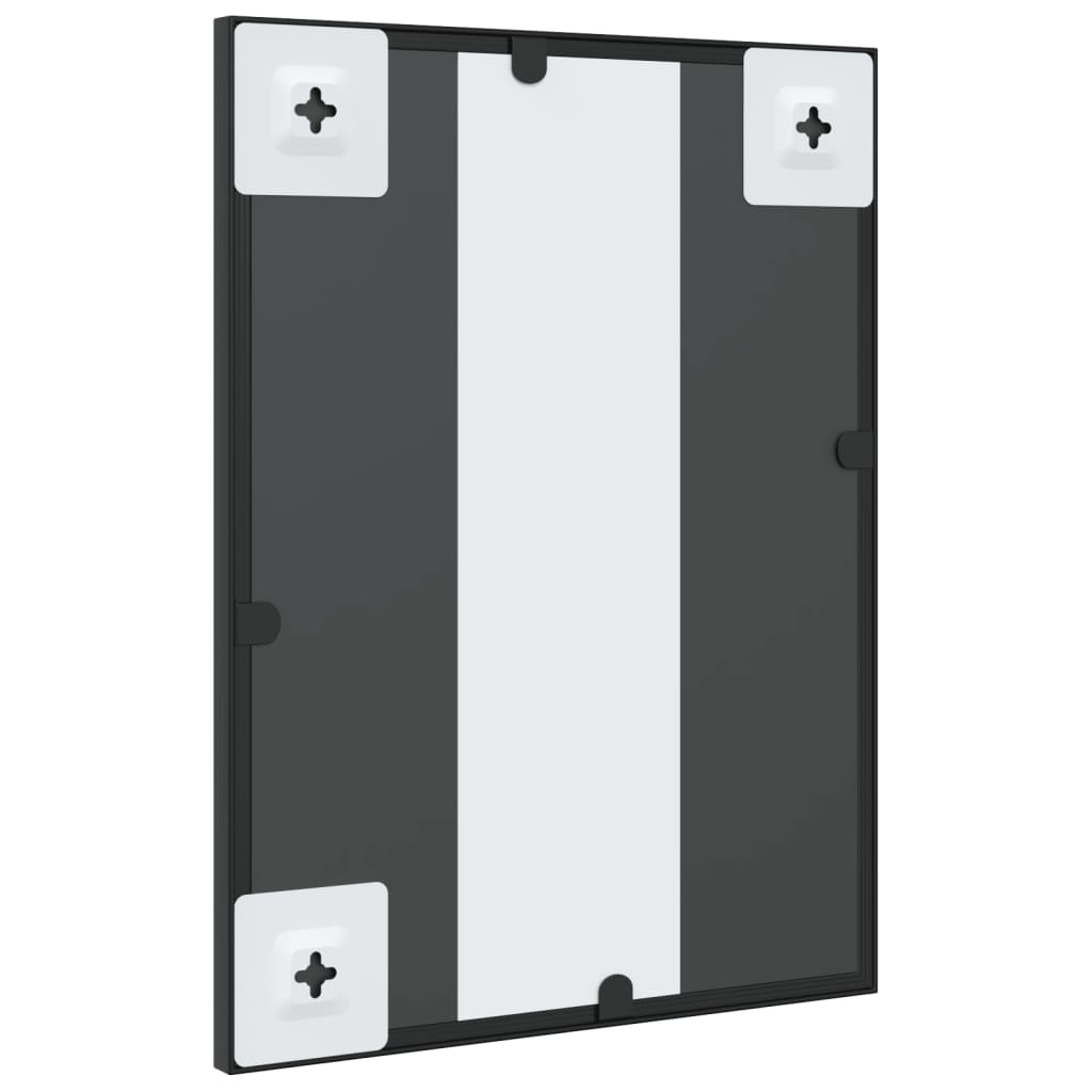 vidaXL Стенно огледало, черно, 30x40 см, правоъгълно, желязо