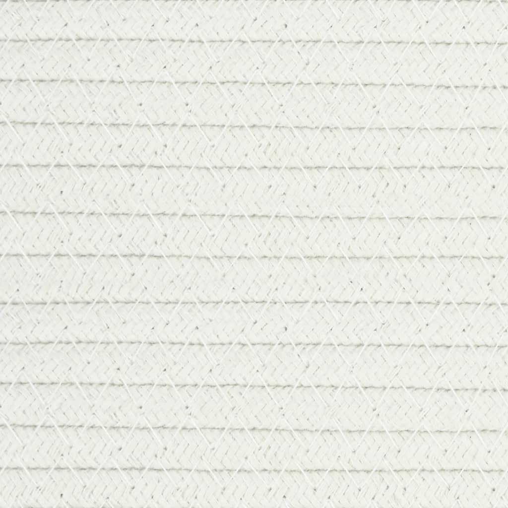 vidaXL Кош за пране бежово и бяло Ø60x36 см памук