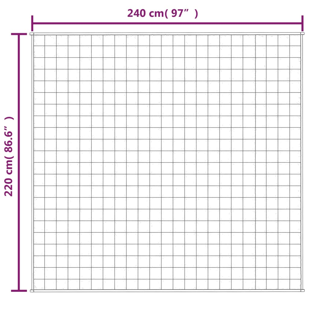 vidaXL Утежнено одеяло светлокремаво 220x240 см 11 кг плат