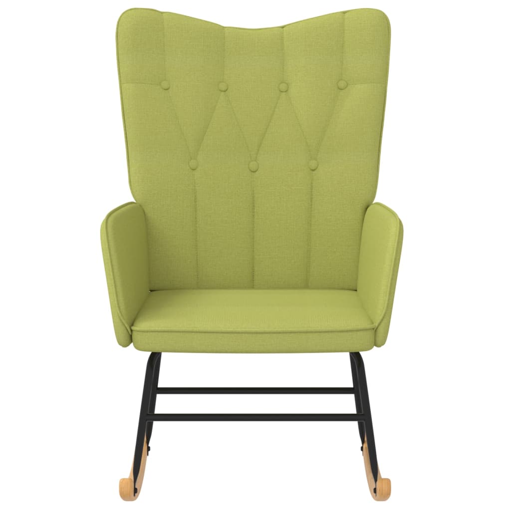 vidaXL Люлеещ се стол, зелен, текстил