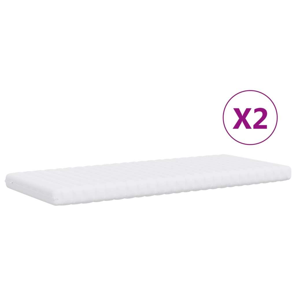 vidaXL Канапе с изтеглящо легло и матрак кремаво 80x200 см плат