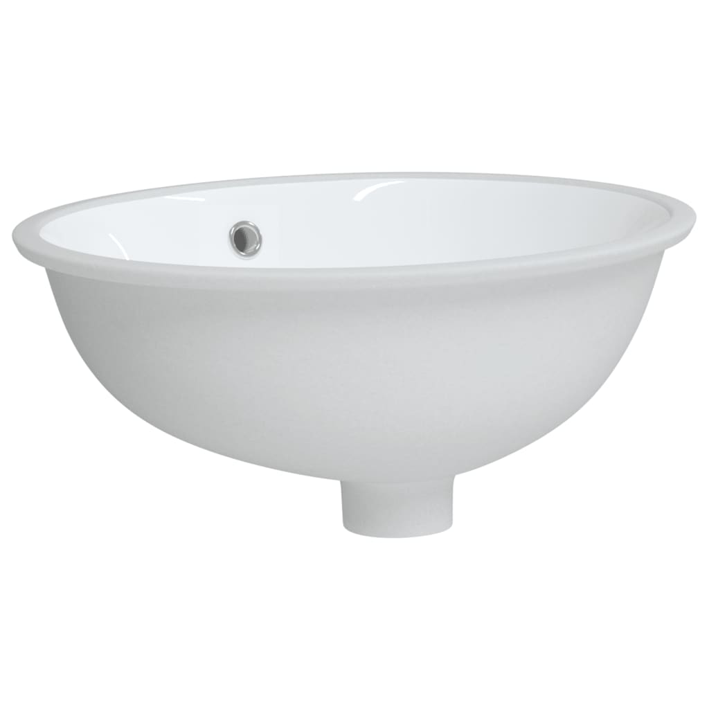 vidaXL Мивка за баня, бяла, 43x35x19 см, овална, керамика