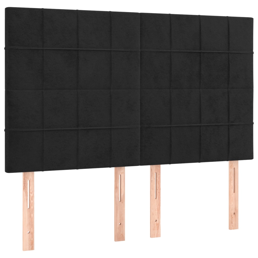vidaXL Рамка за легло с табла, черна, 140x200 см, кадифе