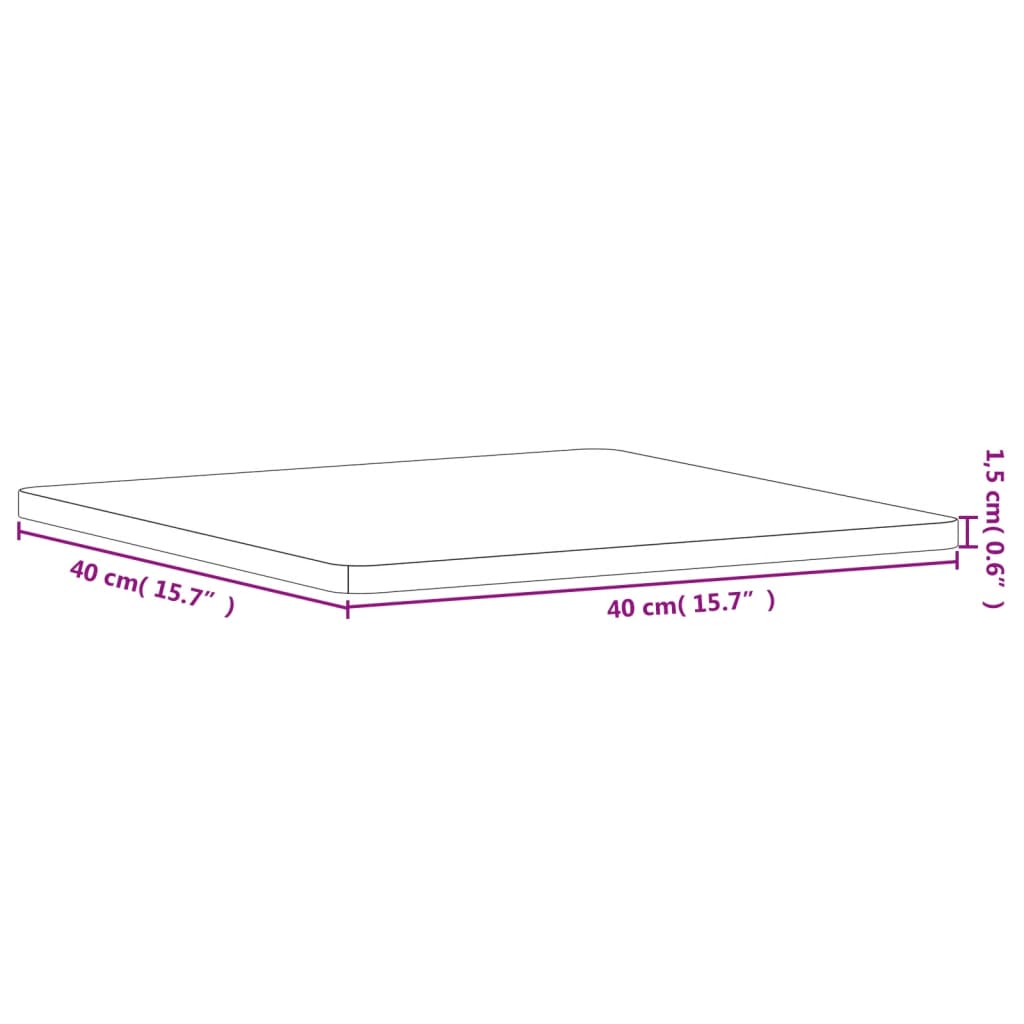 vidaXL Плот за маса 40x40x1,5 см квадратен масивен бук