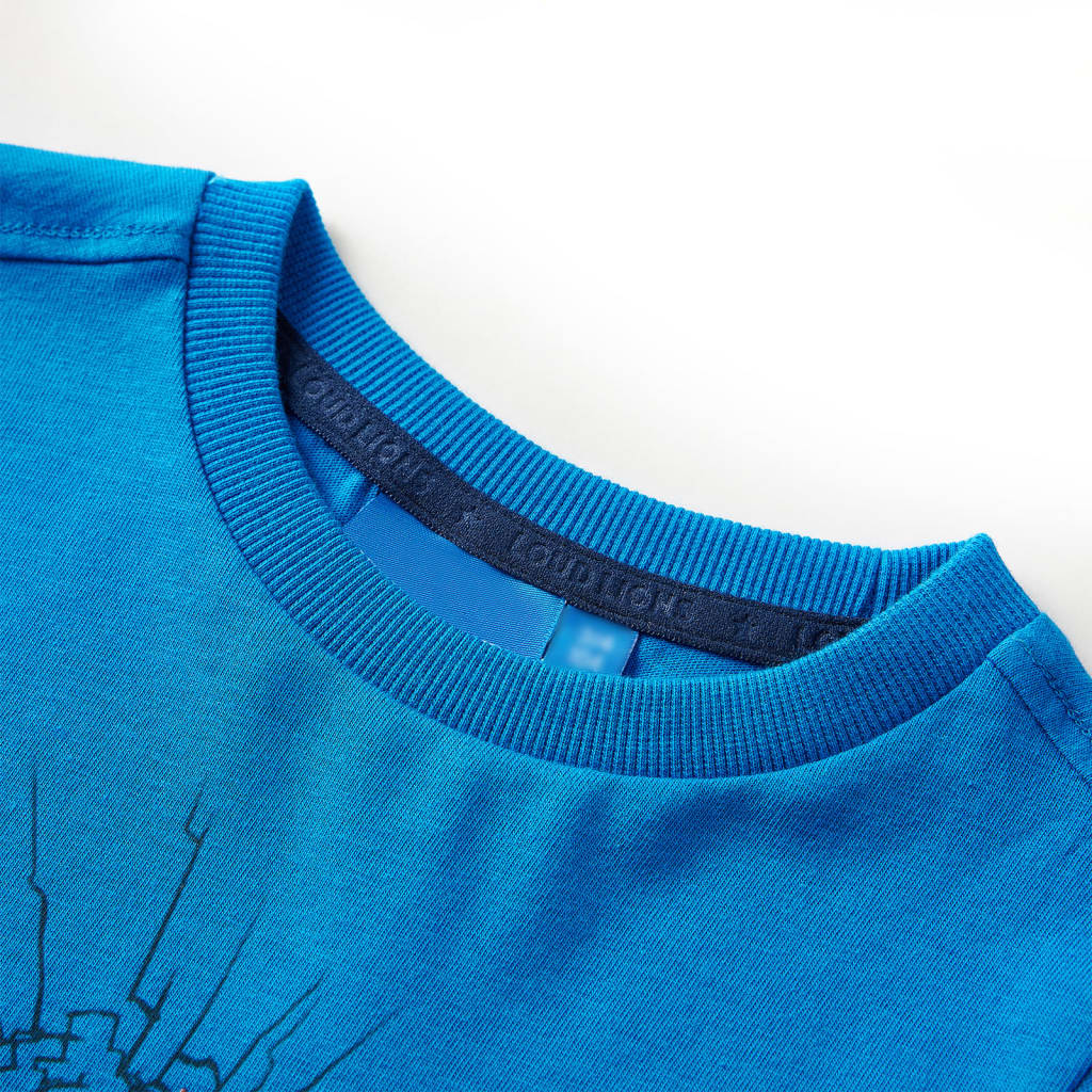 Детска тениска с дълъг ръкав, кобалтовосиньо, 116