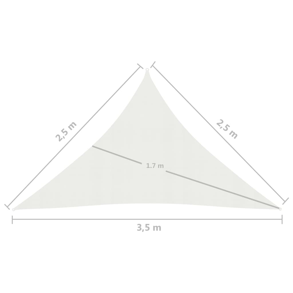 vidaXL Платно-сенник, 160 г/м², бяло, 2,5x2,5x3,5 м, HDPE