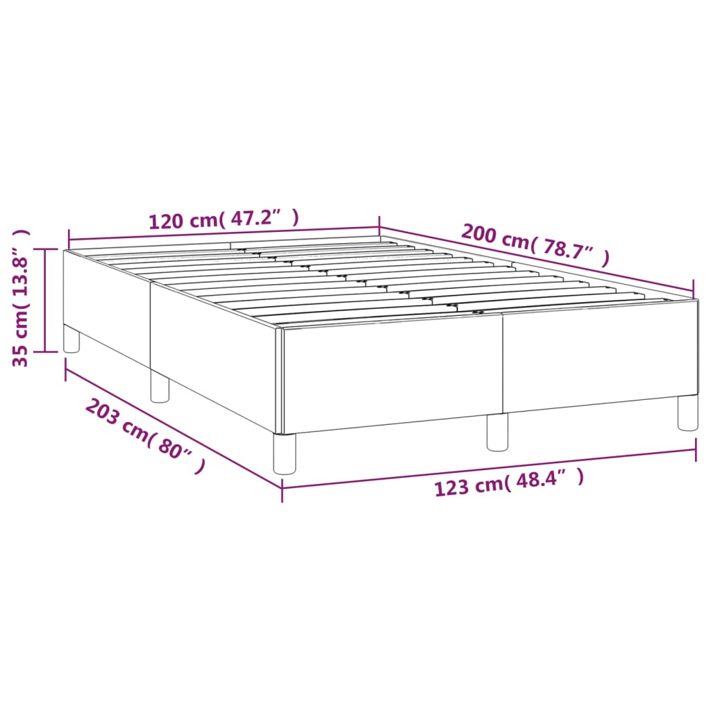 vidaXL Рамка за легло таупе 120x200 см плат