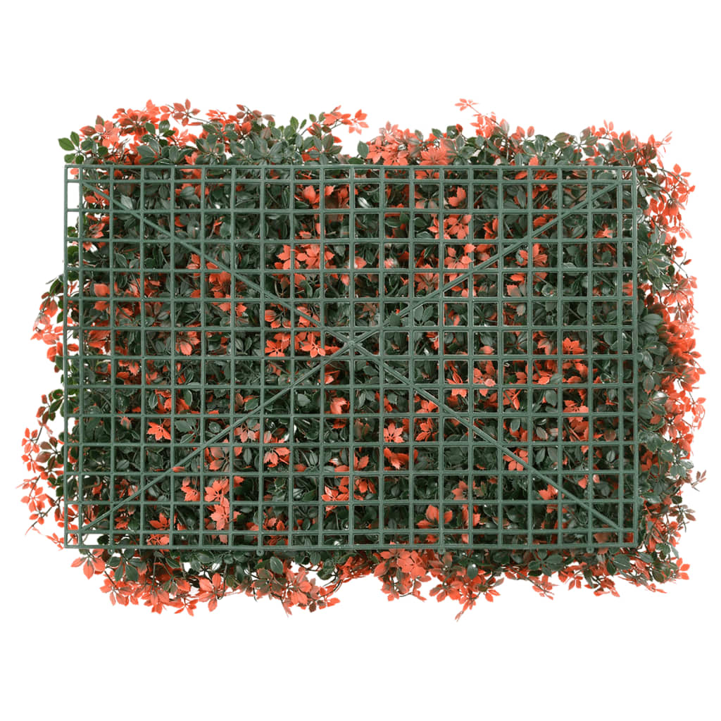  vidaXL Изкуствена ограда от кленов лист 24 бр светлочервено 40x60 см