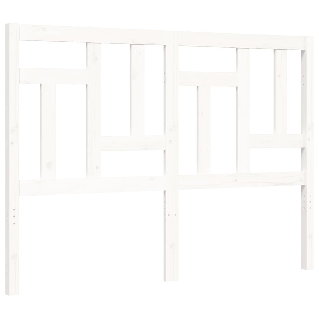 vidaXL Рамка за легло с табла, бяла, 140х200 см, масивно дърво