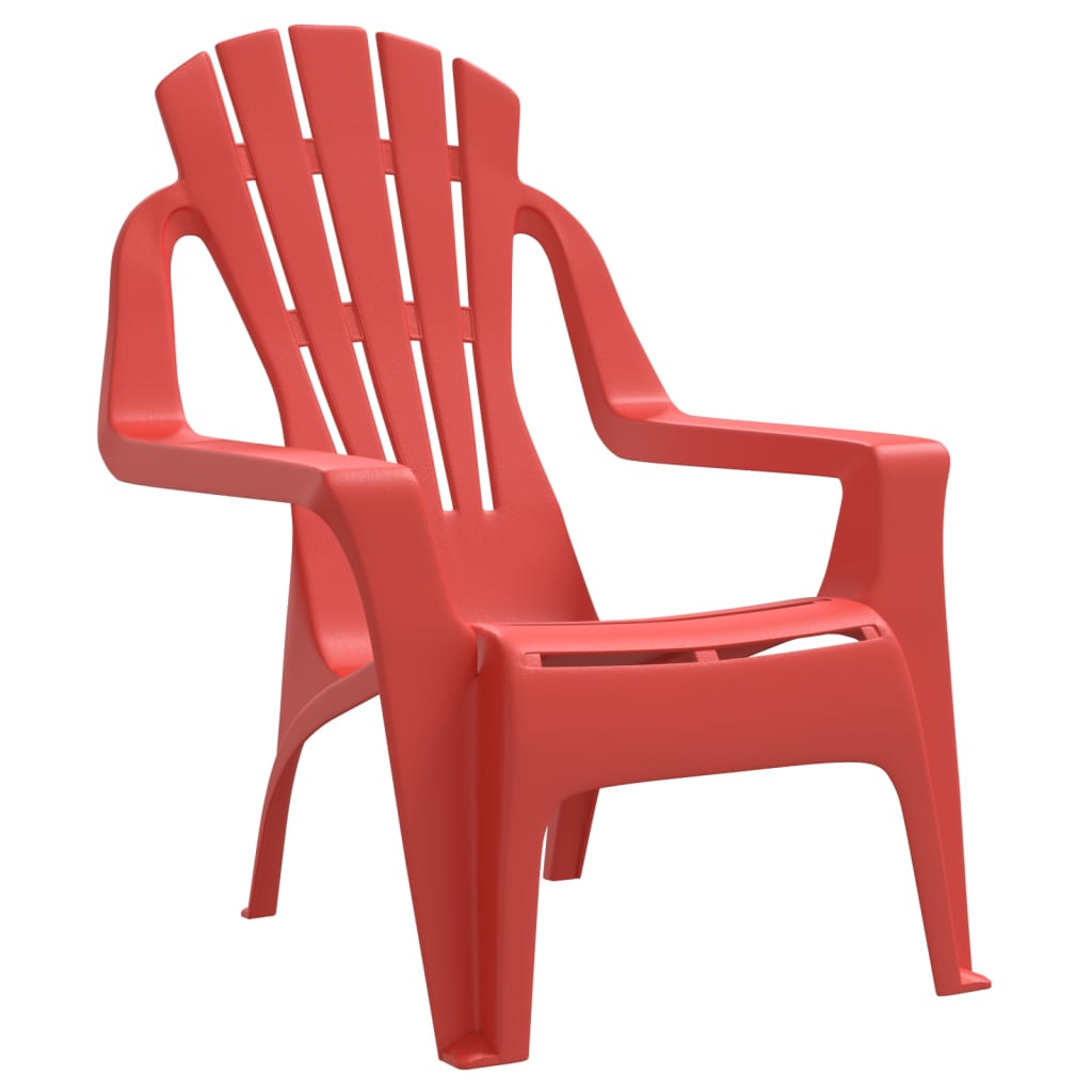 vidaXL Градински столове 2 бр за деца червени 37x34x44см PP дървен вид