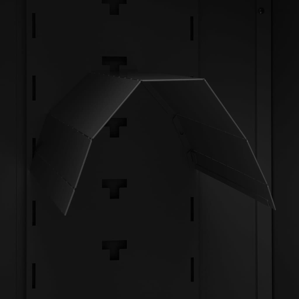 vidaXL Шкаф за екипировка за езда, черен, 53x53x140 см, стомана