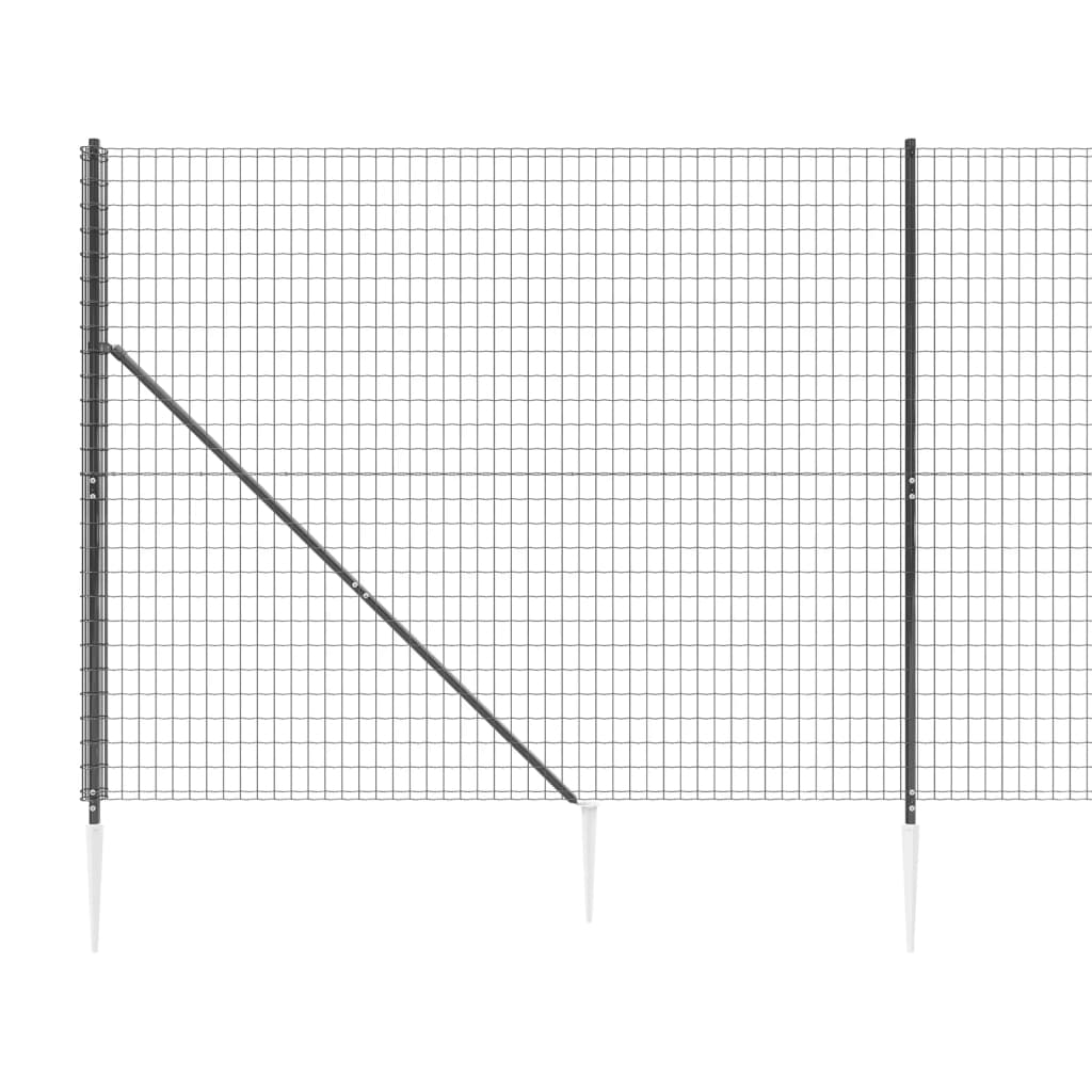 vidaXL Ограда от телена мрежа с шипове, антрацит, 1,4x10 м
