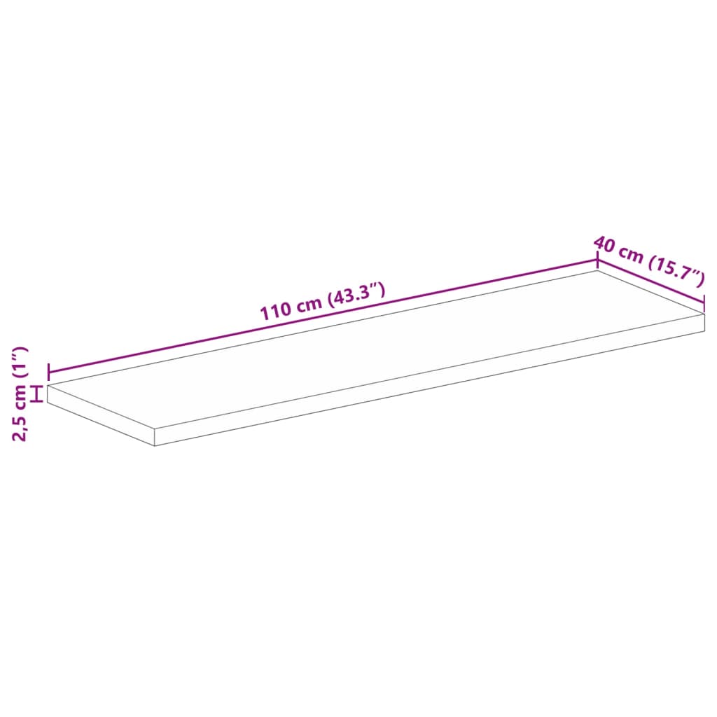 vidaXL Плот за маса 110x40x2,5 см правоъгълен регенерирано дърво масив