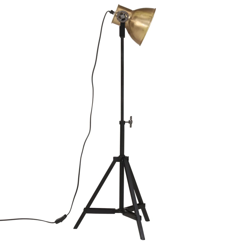 vidaXL Подова лампа, 25 W, античен месинг, 35x35x65/95 см, E27