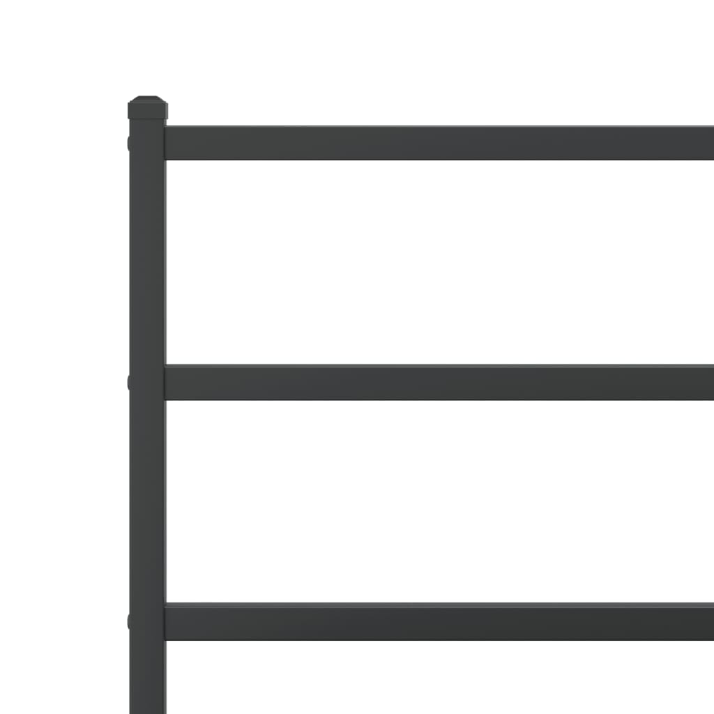vidaXL Метална рамка за легло с горна и долна табла, черна, 100x200 см
