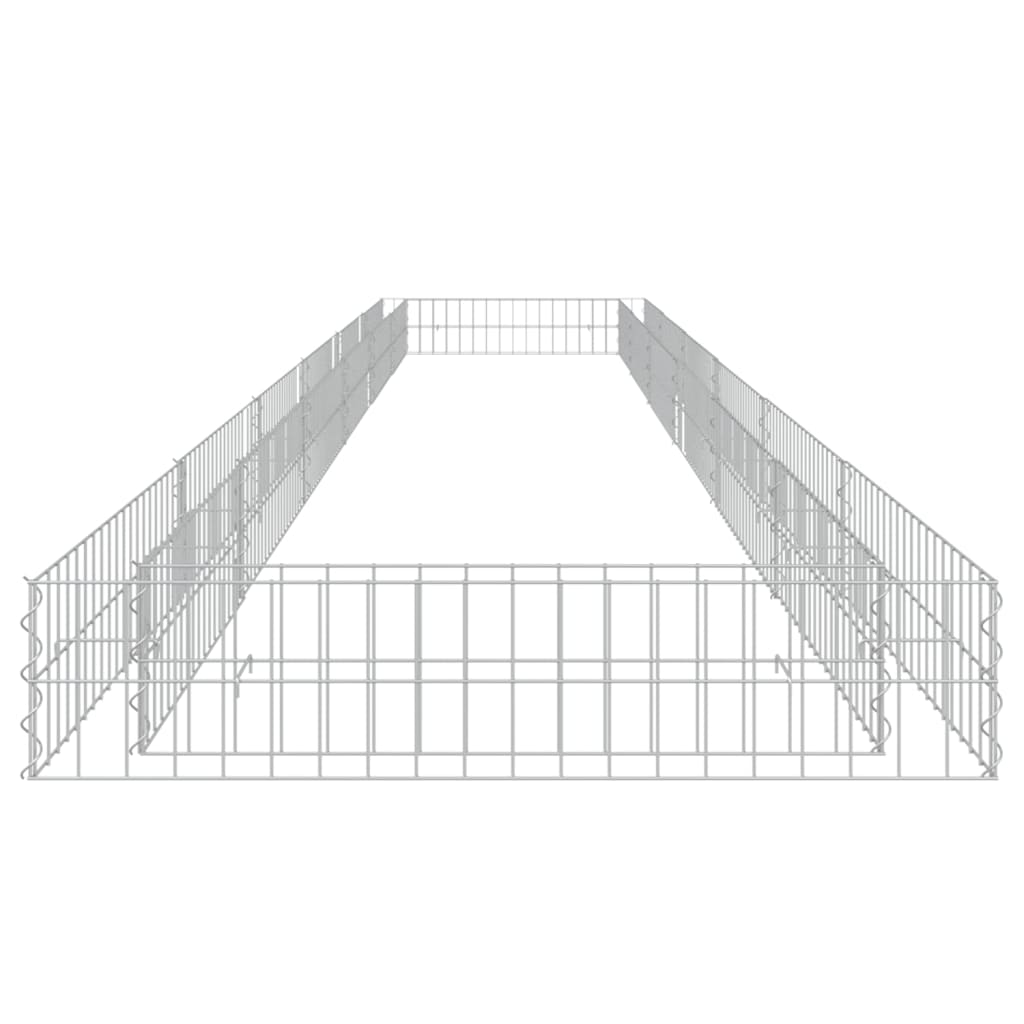 vidaXL Габион повдигната леха, поцинкована стомана, 600x100x20 cм