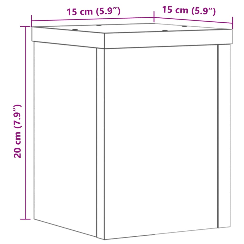 vidaXL Стойки за растения 2 бр бели 15x15x20 см инженерно дърво