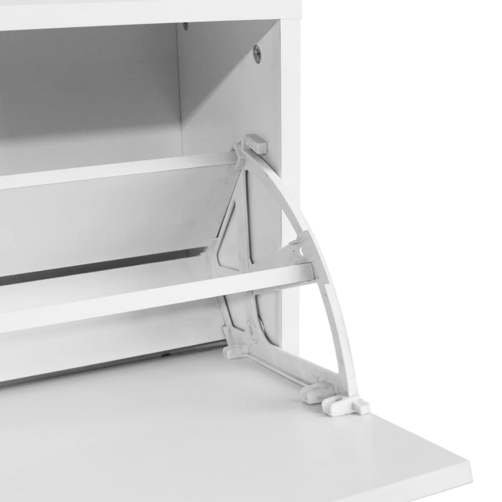 vidaXL Шкаф за съхранение на обувки пейка, бяло, 80x24x45 cм