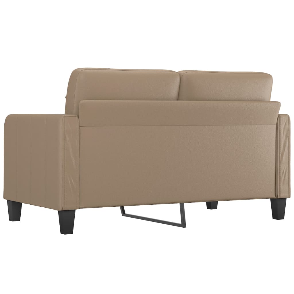 vidaXL 2-местен диван, капучино, 140 см, изкуствена кожа