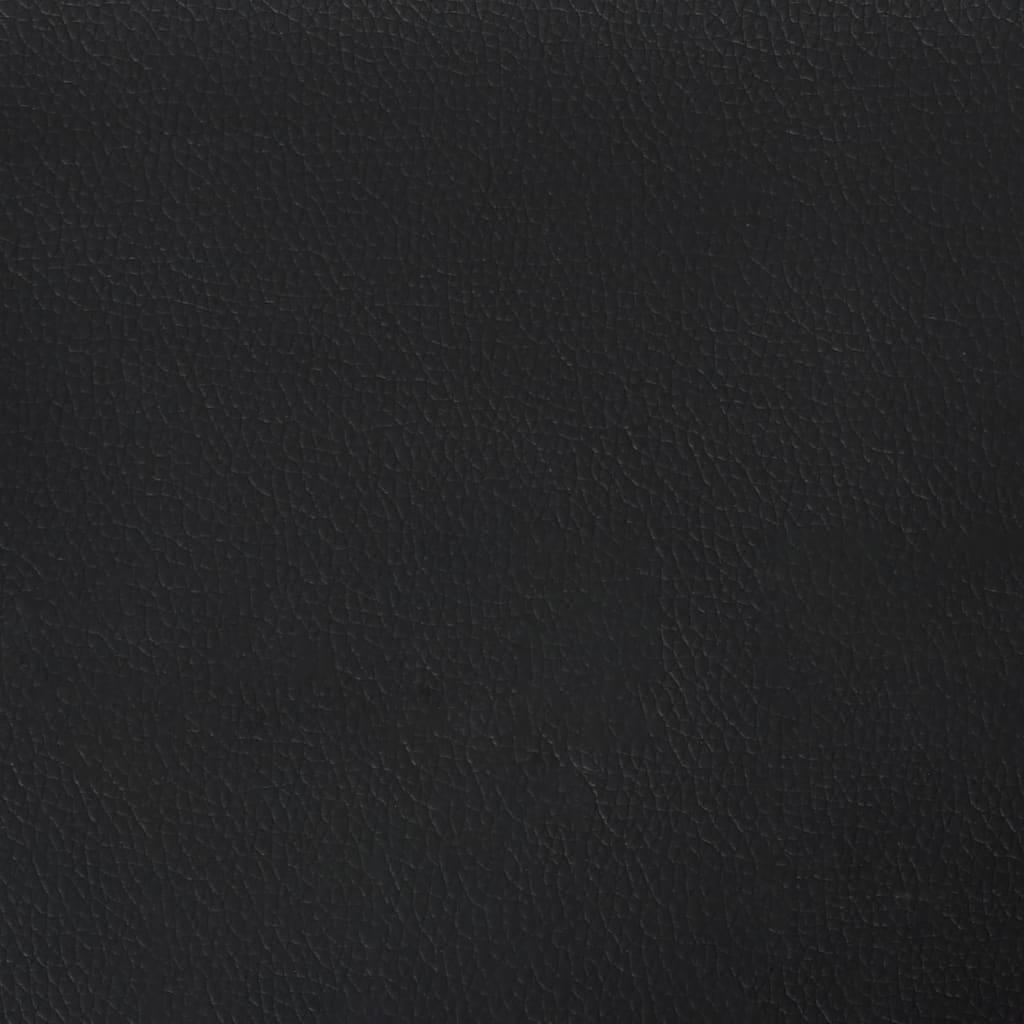 vidaXL Горна табла за легло с уши,черна,147 x 23 x 118/128 см еко кожа