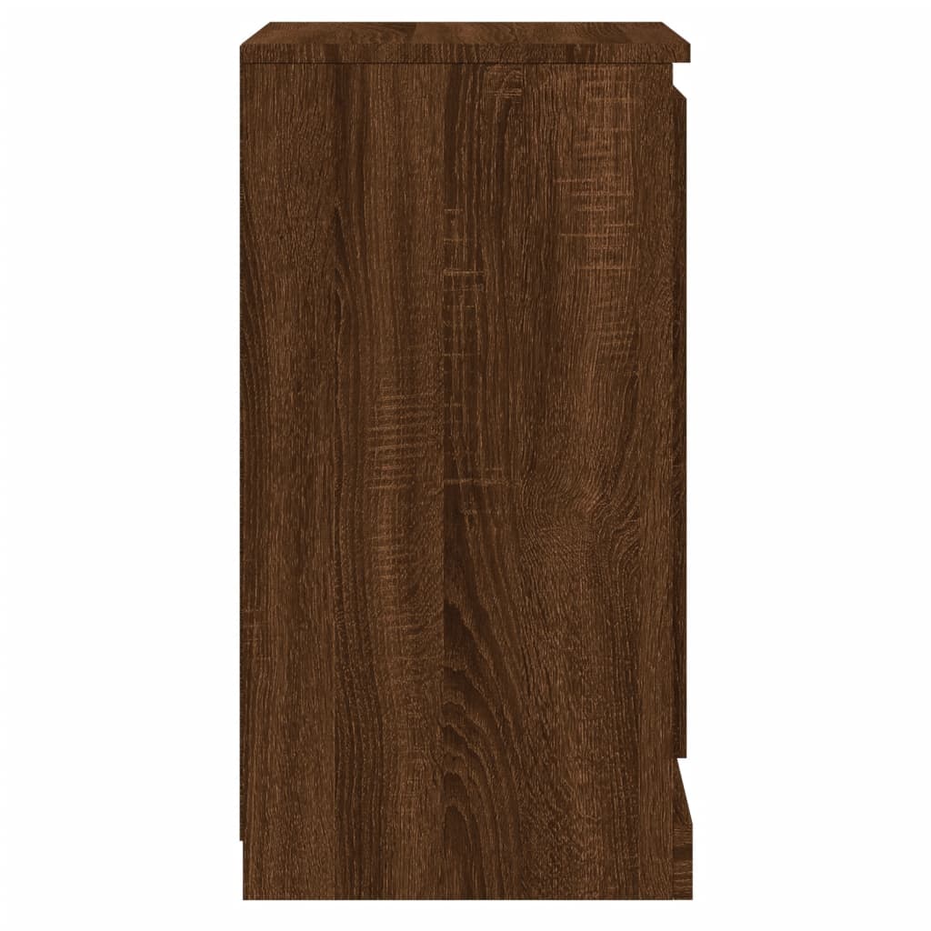 vidaXL Сайдборд, 2бр, кафяв дъб, 37,5x35,5x67,5 см, инженерно дърво