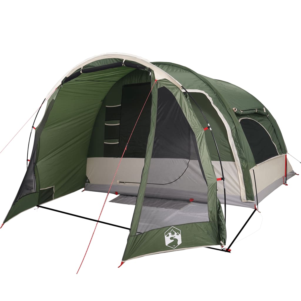 vidaXL Семейна палатка, 6-местна, зелена, водоустойчива