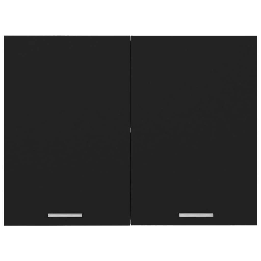 vidaXL Висящ шкаф, черен, 80x31x60 см, инженерно дърво