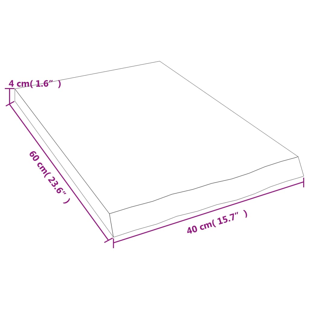 vidaXL Плот за баня тъмнокафяв 40x60x(2-4) см обработено масивно дърво