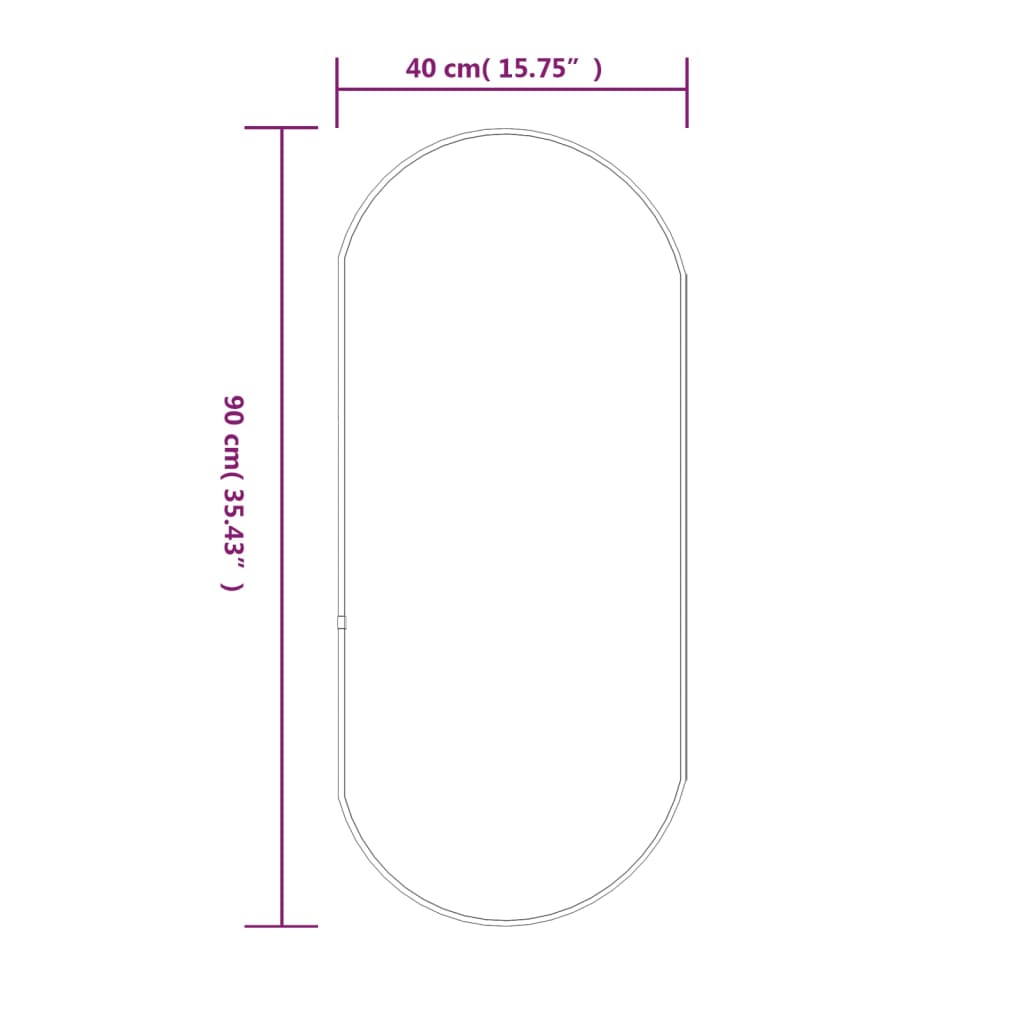 vidaXL Стенно огледало златисто 90x40 см овално