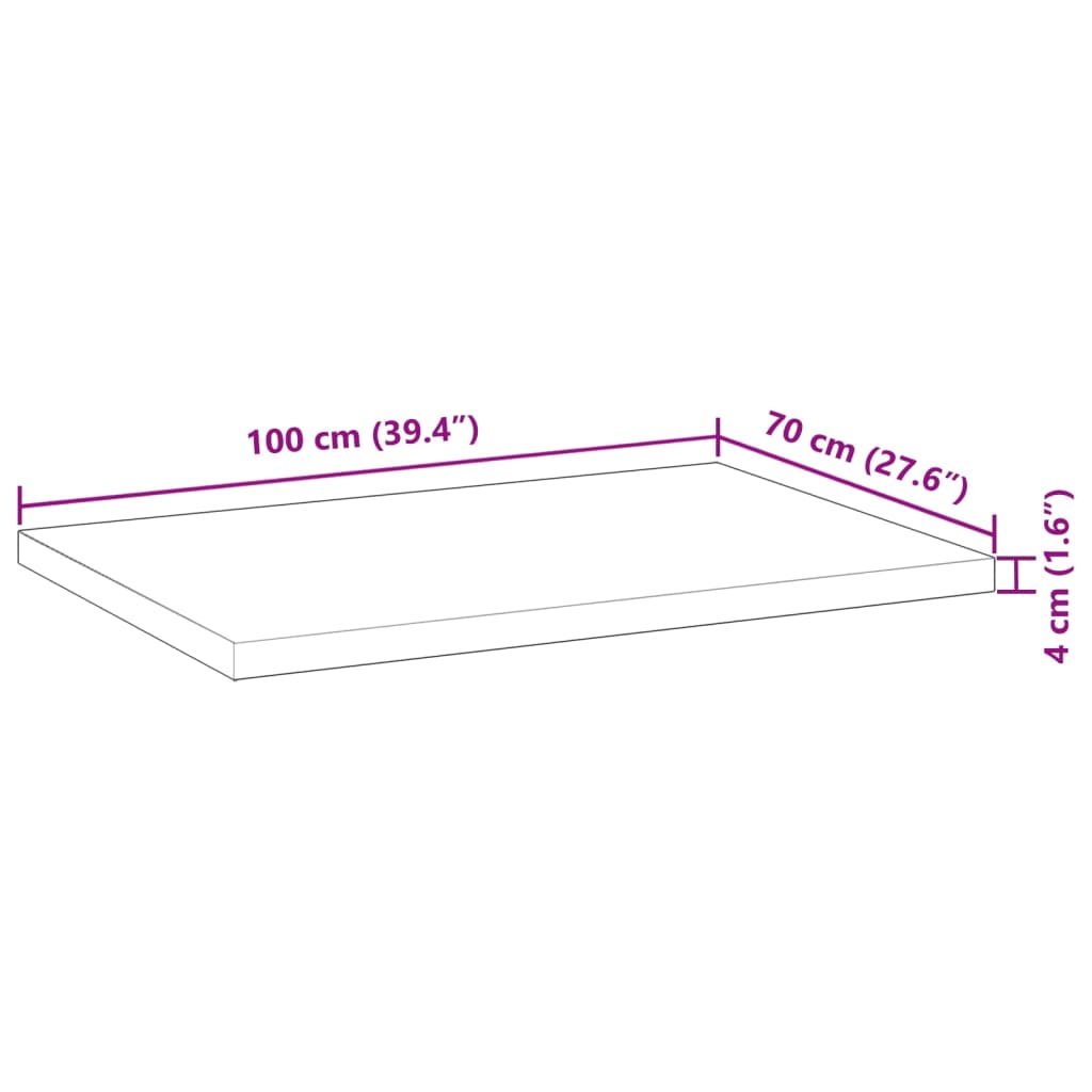 vidaXL Плот за бюро, необработен, 100x70x4 см, масивно дърво акация