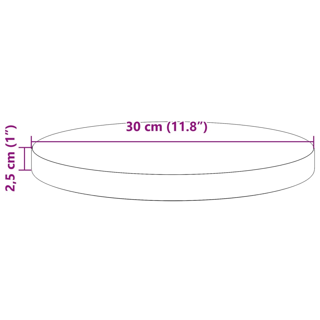 vidaXL Плот за маса, кръгъл, восъчнокафяв, Ø30x2,5 см, бор масив