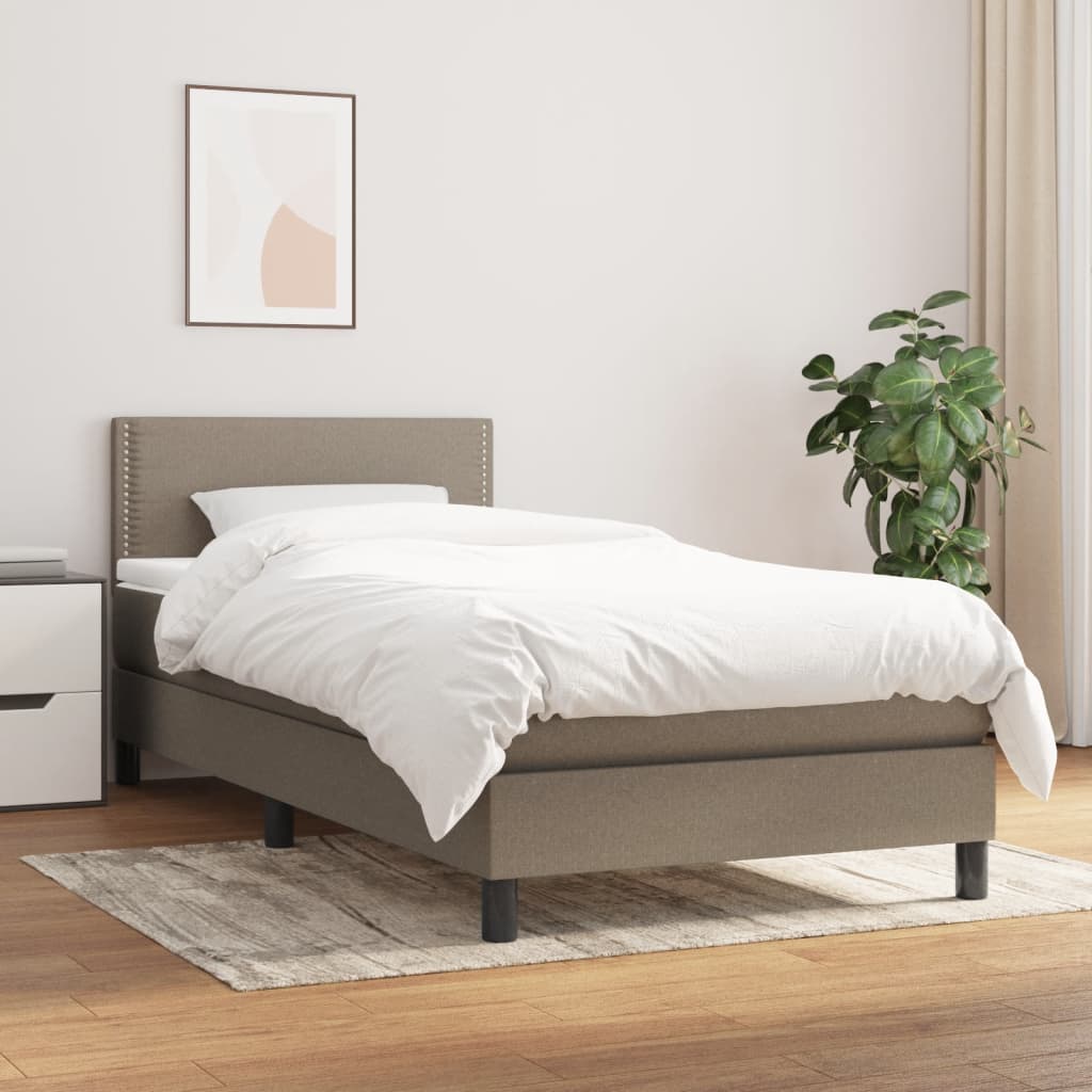 vidaXL Боксспринг легло с матрак, таупе, 90x190 см, плат
