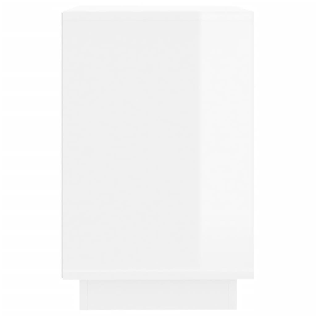vidaXL Сайдборд, бял гланц, 102x35x55 см, инженерно дърво