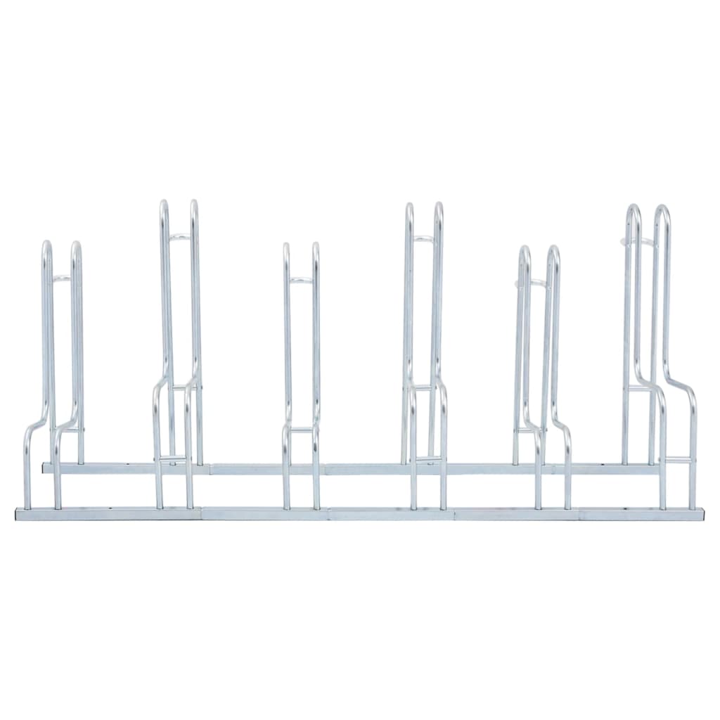 vidaXL Стойка за 6 велосипеда подова свободностоящ поцинкована стомана