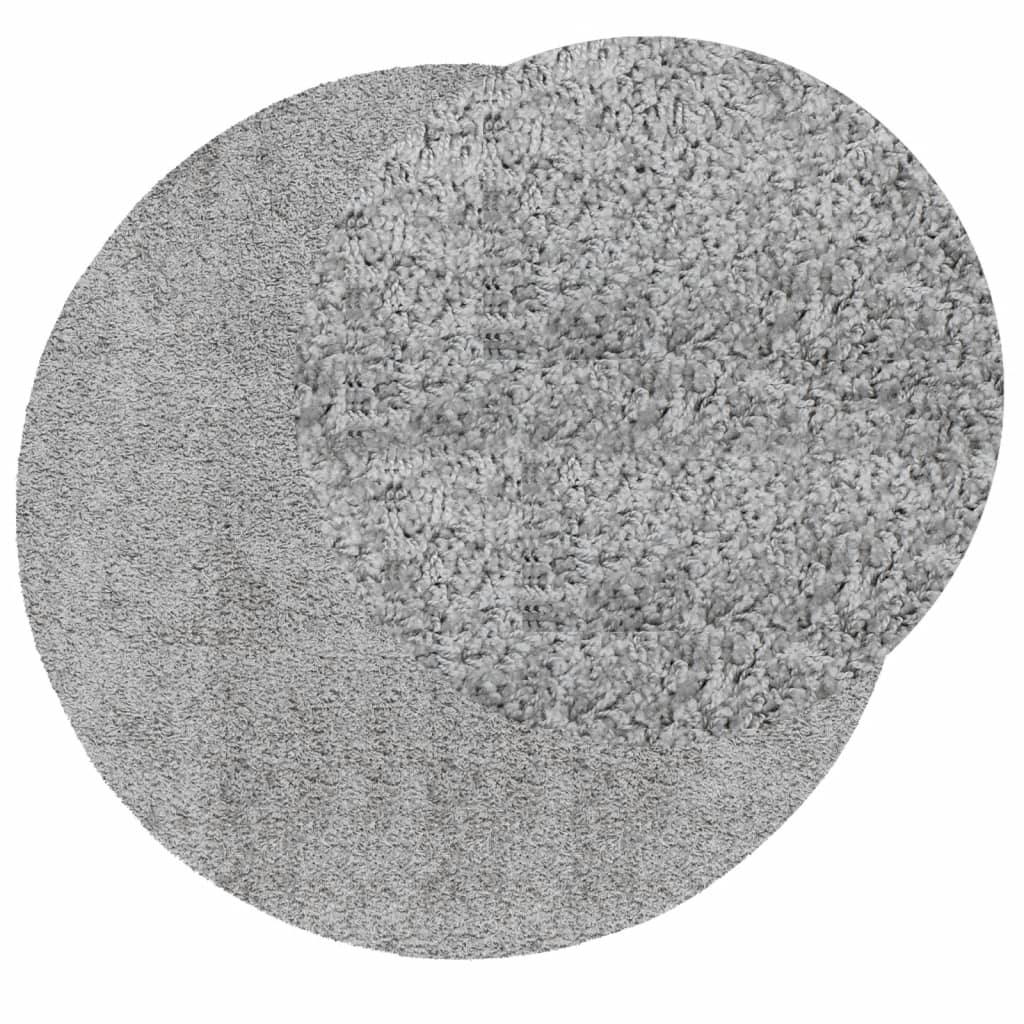 vidaXL Шаги килим с дълъг косъм "PAMPLONA" модерен сив Ø 80 см