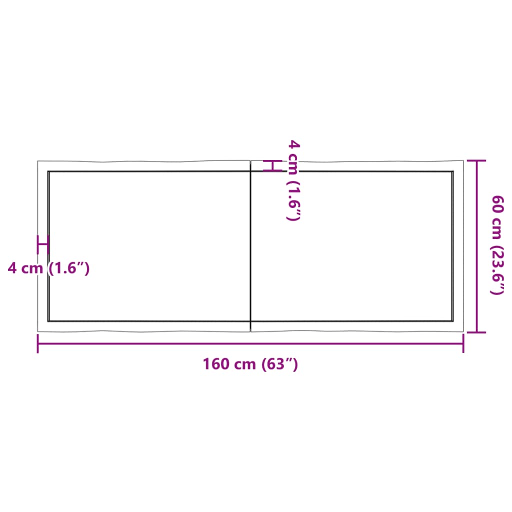 vidaXL Плот за маса светлокафяв 160x60x(2-6) см обработен масивен дъб