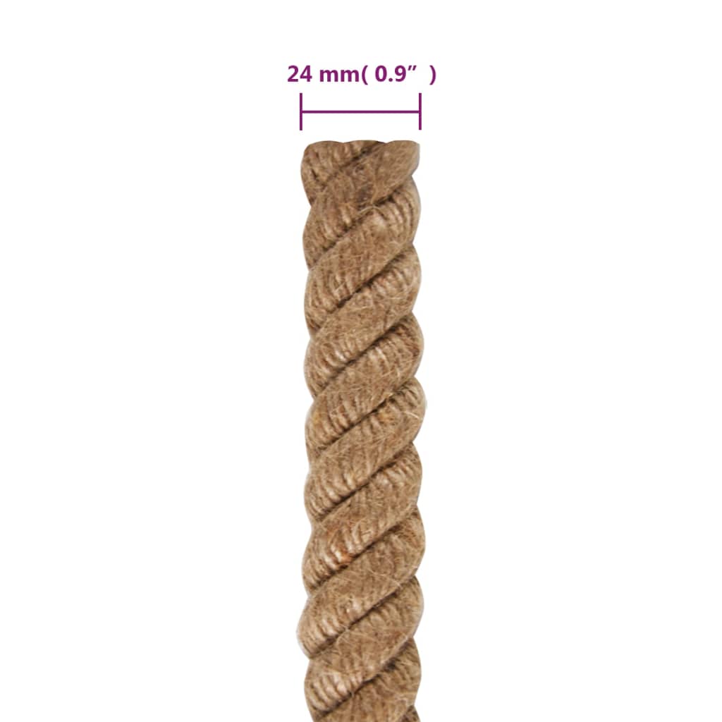 vidaXL Въже от юта, 50 м дължина, 24 мм дебелина
