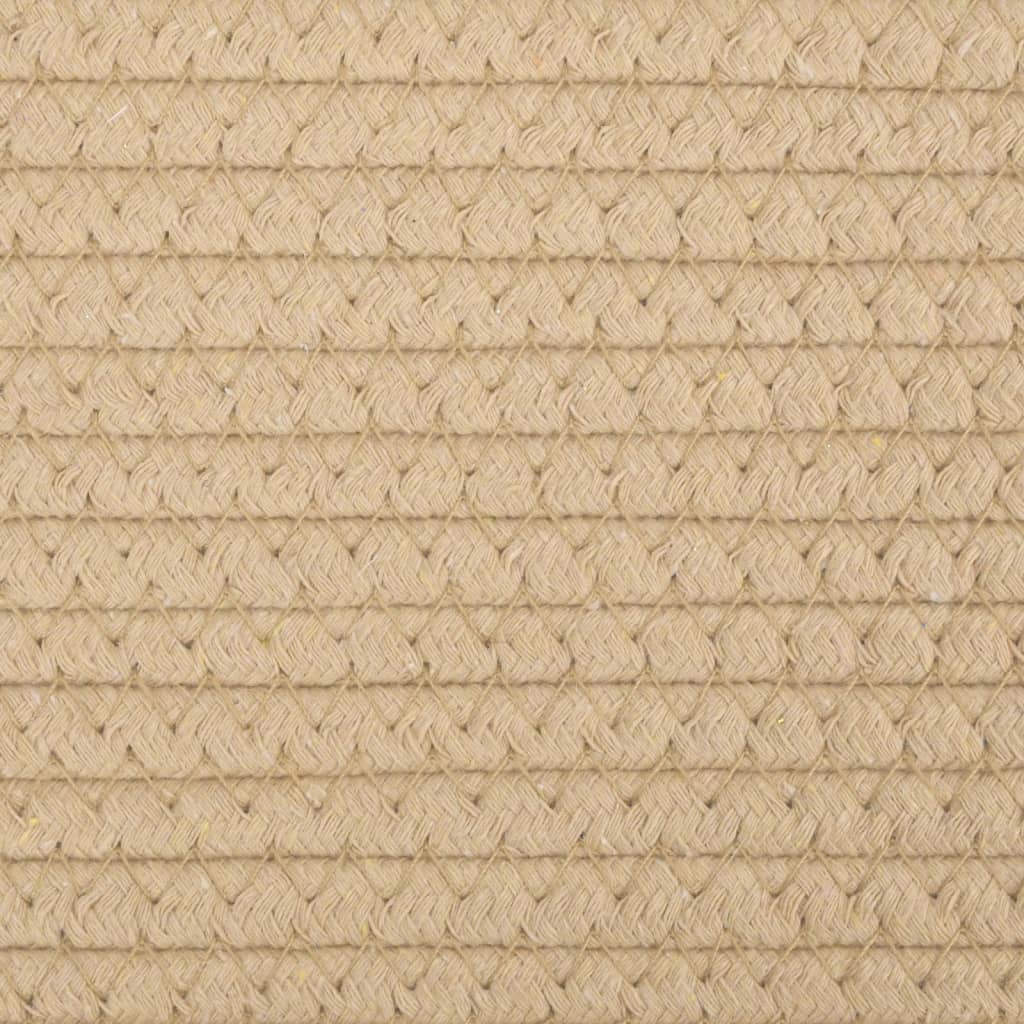 vidaXL Кош за пране бежово и бяло Ø60x36 см памук