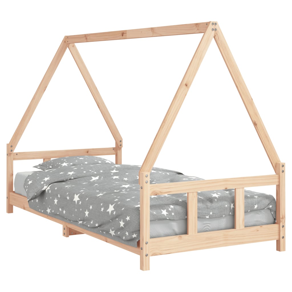 vidaXL Рамка за детско легло, 90x200 см, масивна чамова дървесина