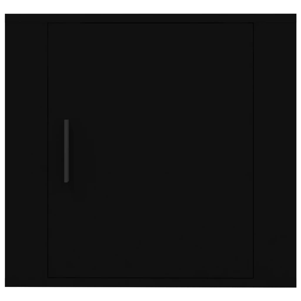 vidaXL Нощни шкафчета за стенен монтаж, 2 бр, черни 50x30x47 см