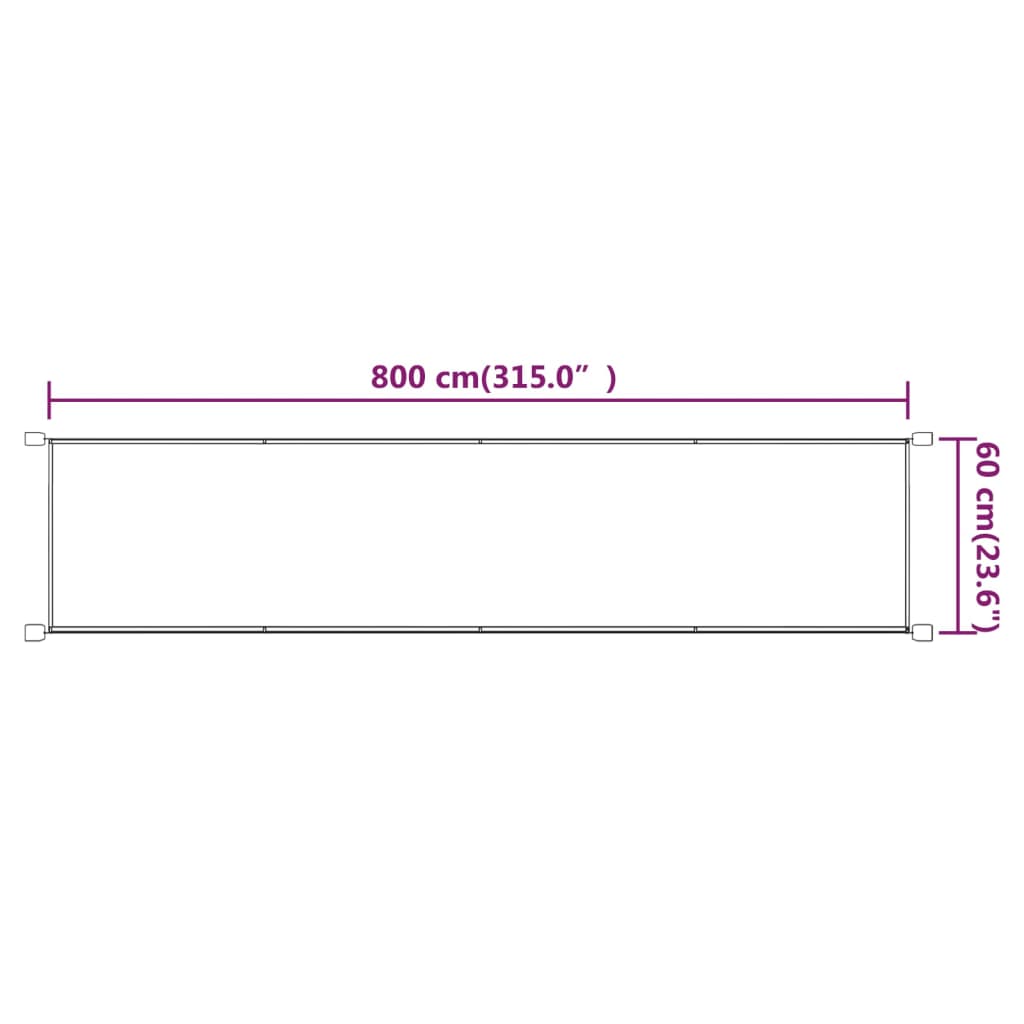 vidaXL Вертикален сенник, таупе, 60x800 см, оксфорд плат
